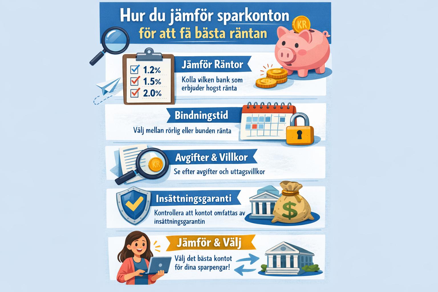 Hur du jämför sparkonton för att få bästa räntan