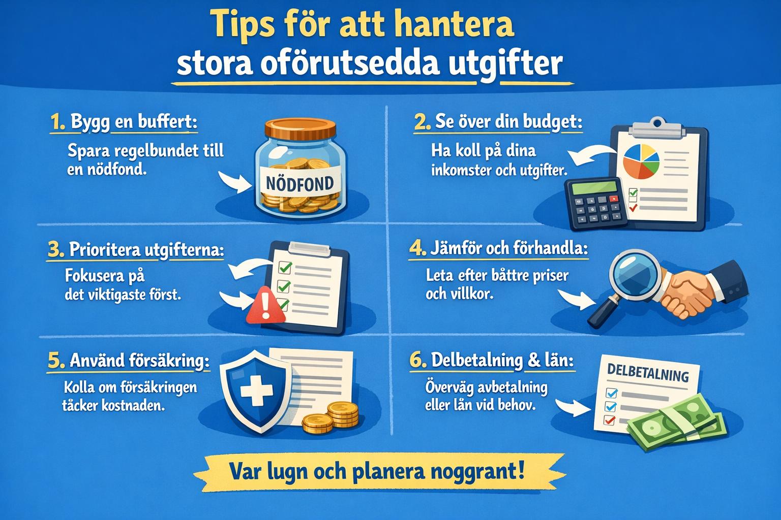 Tips för att hantera stora oförutsedda utgifter